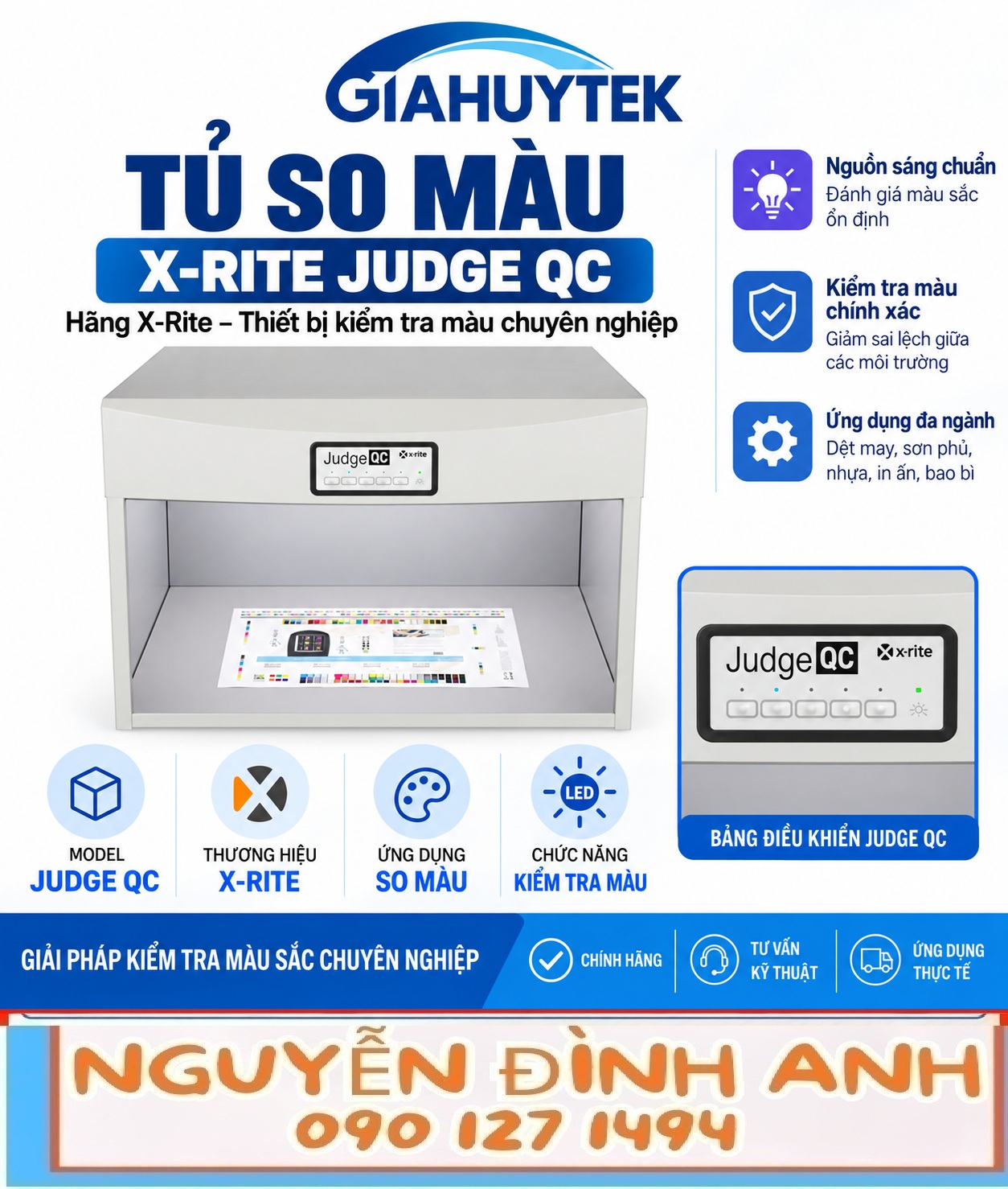 Tủ so màu X-Rite Judge QC và bảng điều khiển